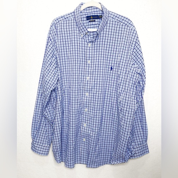 Polo Ralph Lauren Classic Fit Performance Button Front Long Sleeve Shirt 2XB - Picture 2 of 8